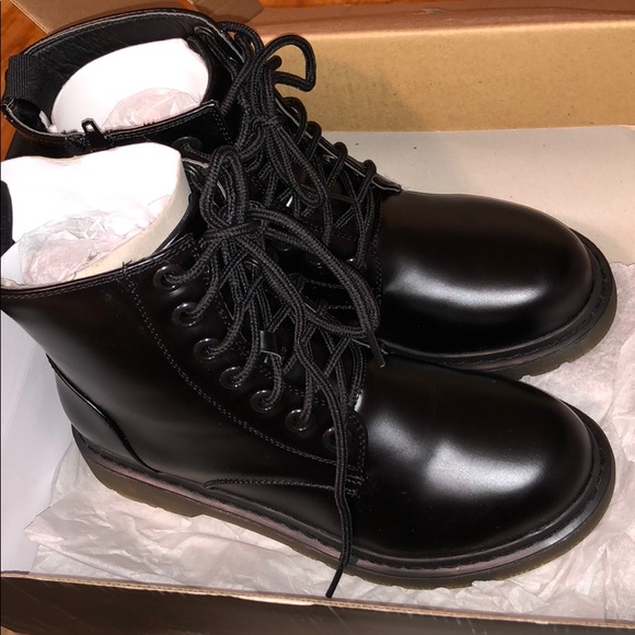 Black militia combat boots - Picture 5 of 8